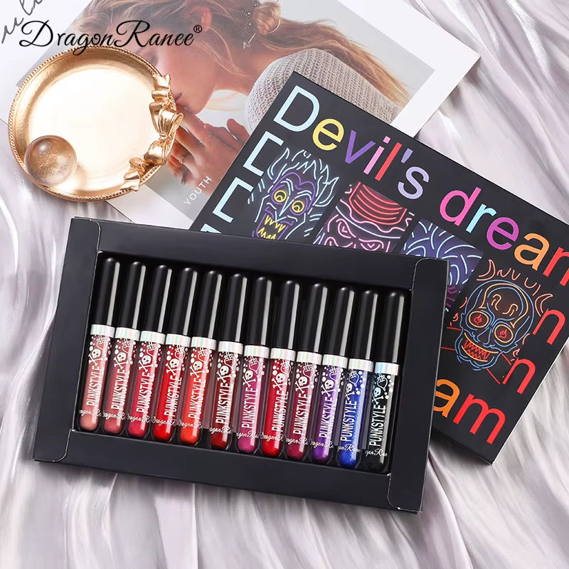 Devil’s Dream™ – 12-Color Glitter Lip Gloss & Lip Tint Kit